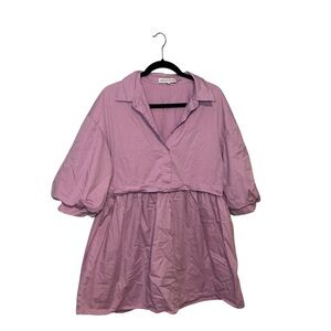 English Factory Lavender Puff Sleeve Babydoll Mini Dress Size M